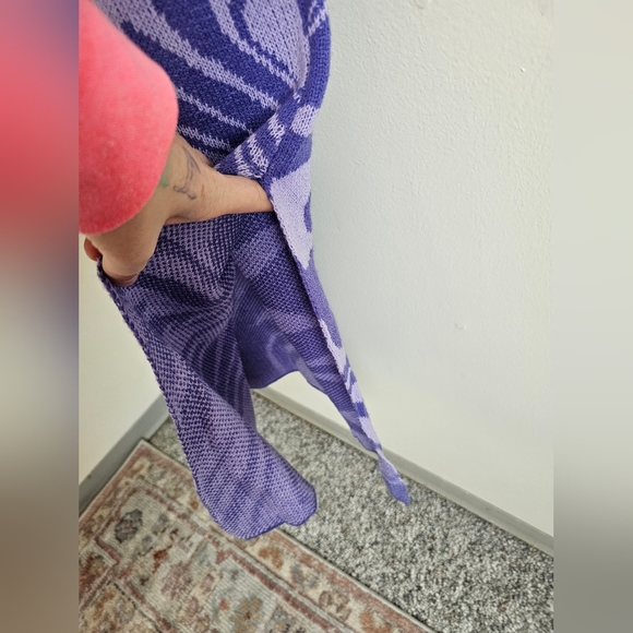 Divided Purple Wavy Y2K, Patterned  Dress - Picture 6 of 6